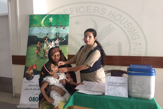 A HEALTHY NATION FOR PROSPEROUS FUTURE DHA CONDUCTS POLIO ERADICATION CAMPAIGN WITH GREAT FANFARE